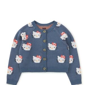 Tea Collection Girls Hello Kitty Iconic Cardigan Blue size 6/7 Medium